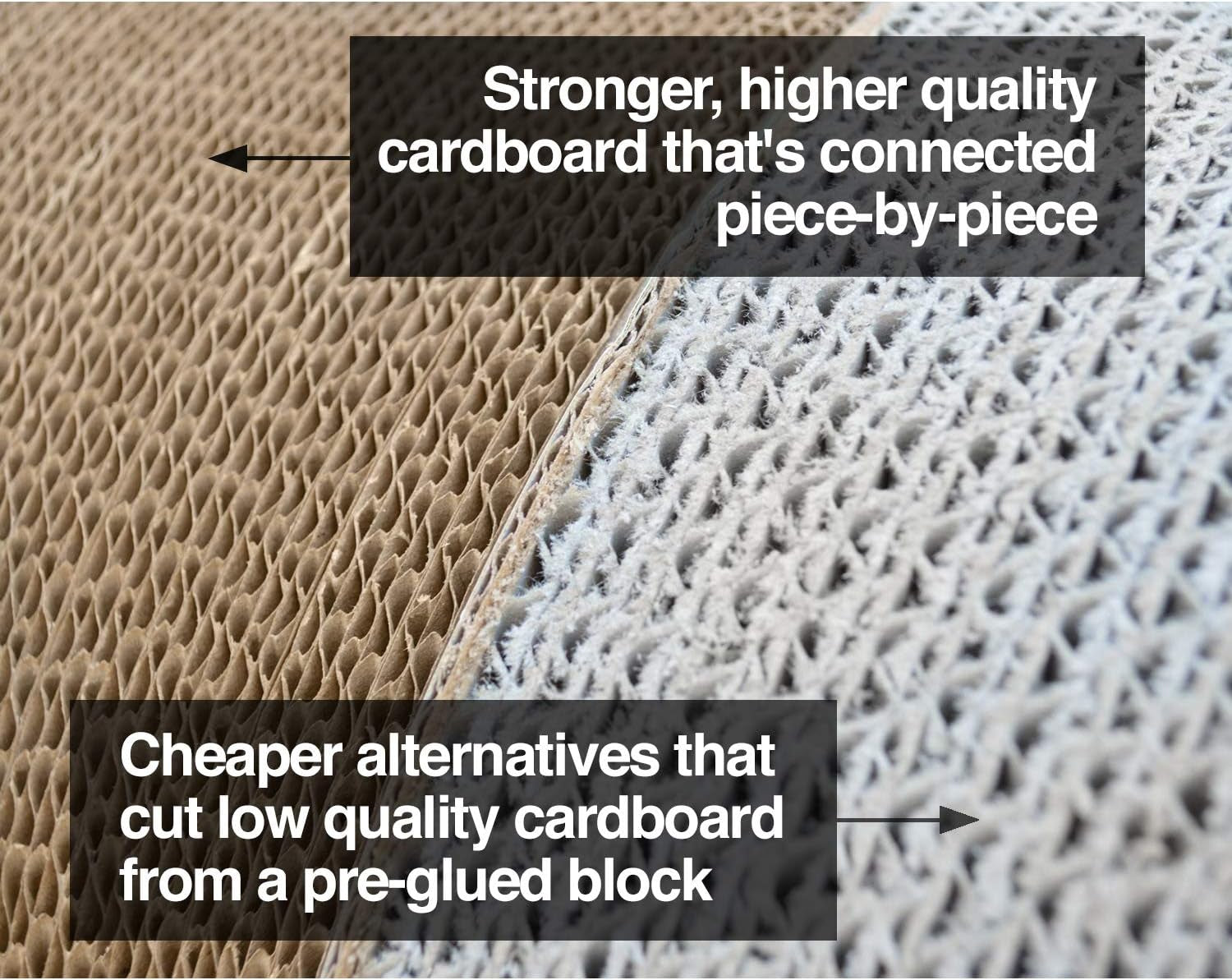 3-Sided Vertical Cat Scratching Post and Perch, 18" X 10.5" X 15.9", Versatile Scratching Pad with 6 Usable Sides, Eco-Friendly 100% Recyclable Cardboard Lounge