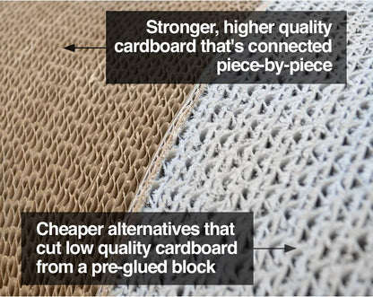 3-Sided Vertical Cat Scratching Post and Perch, 18" X 10.5" X 15.9", Versatile Scratching Pad with 6 Usable Sides, Eco-Friendly 100% Recyclable Cardboard Lounge