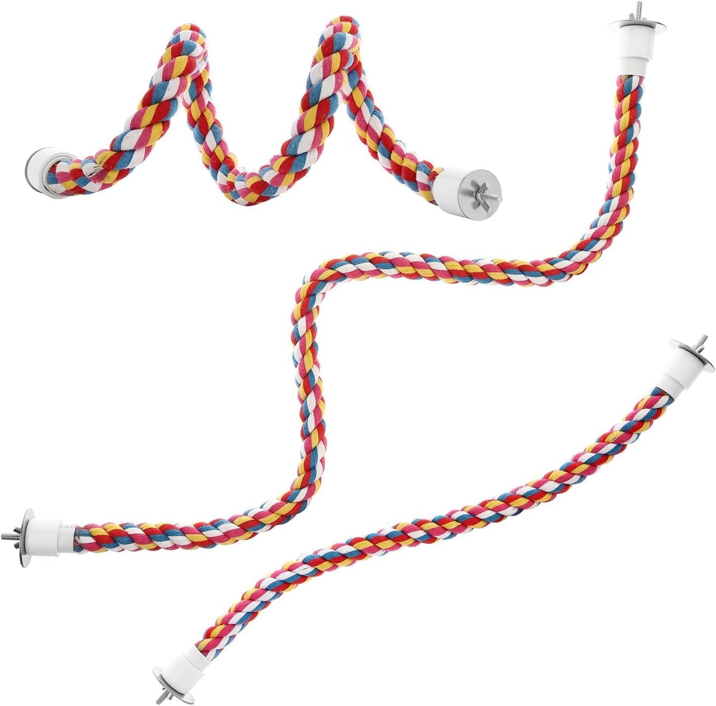 Bird Rope Perches - 21 Inch Bungee Toy for Parrots (Single Pack)
