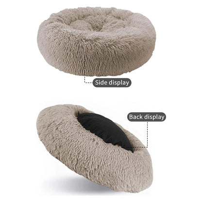 Calming Donut Dog Bed Anti-Anxiety, Self Warming, Cozy Soft Plush round Pet Bed, Ideal for Both Home & Travel, 27"L X 27"W X 8"H