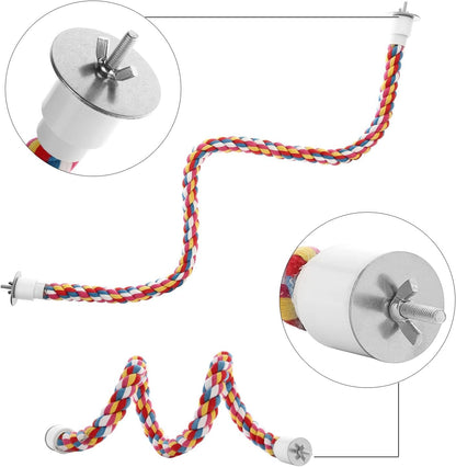 Bird Rope Perches - 21 Inch Bungee Toy for Parrots (Single Pack)