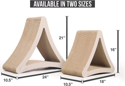 3-Sided Vertical Cat Scratching Post and Perch, 18" X 10.5" X 15.9", Versatile Scratching Pad with 6 Usable Sides, Eco-Friendly 100% Recyclable Cardboard Lounge