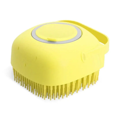 Pet Dog Shampoo Brush - 2.7 Oz (80 ml) Soft Silicone Rubber Grooming Comb for Bathing Short-Haired Cats and Dogs