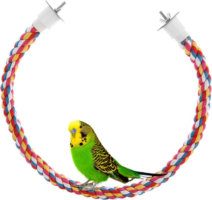 Bird Rope Perches - 21 Inch Bungee Toy for Parrots (Single Pack)