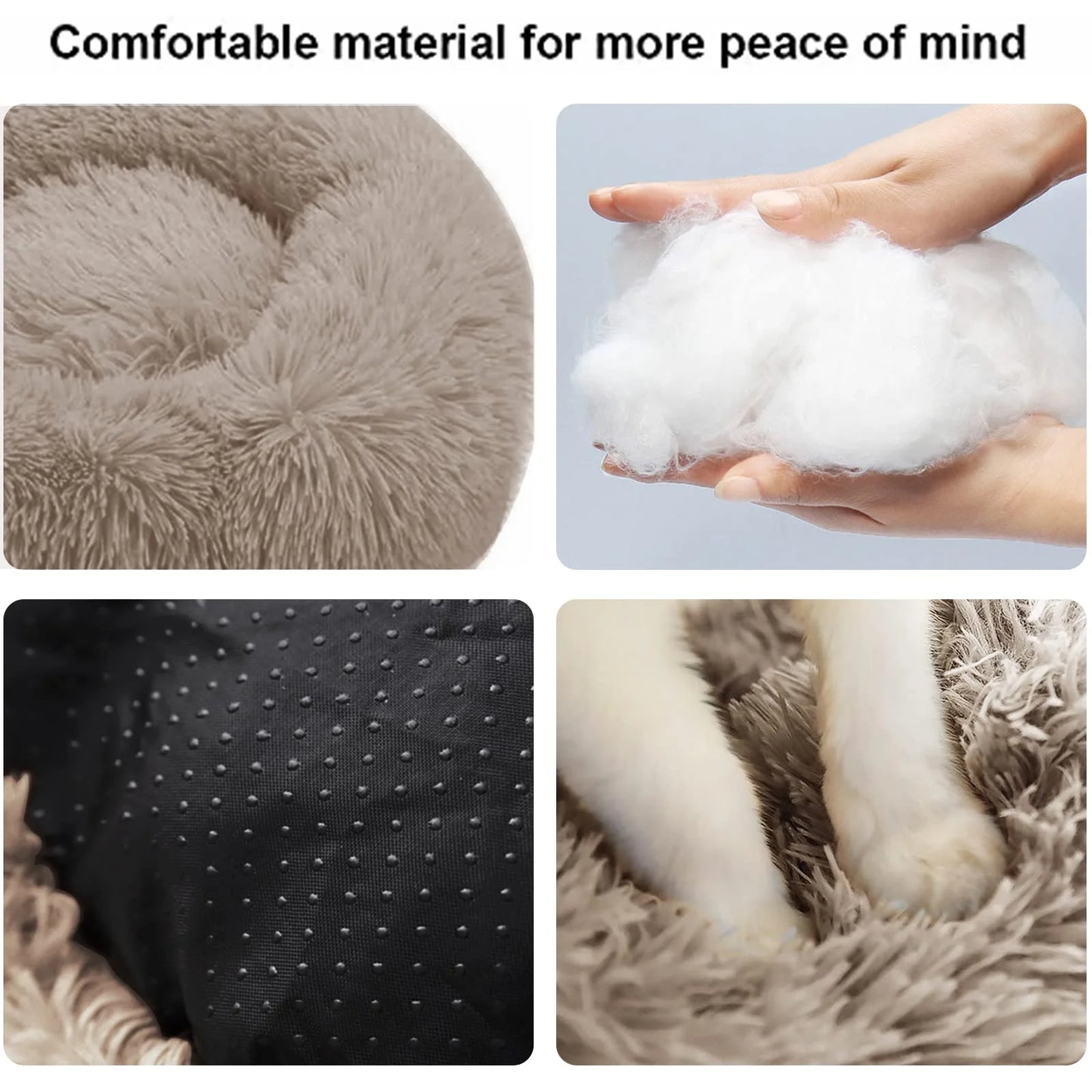 Calming Donut Dog Bed Anti-Anxiety, Self Warming, Cozy Soft Plush round Pet Bed, Ideal for Both Home & Travel, 27"L X 27"W X 8"H