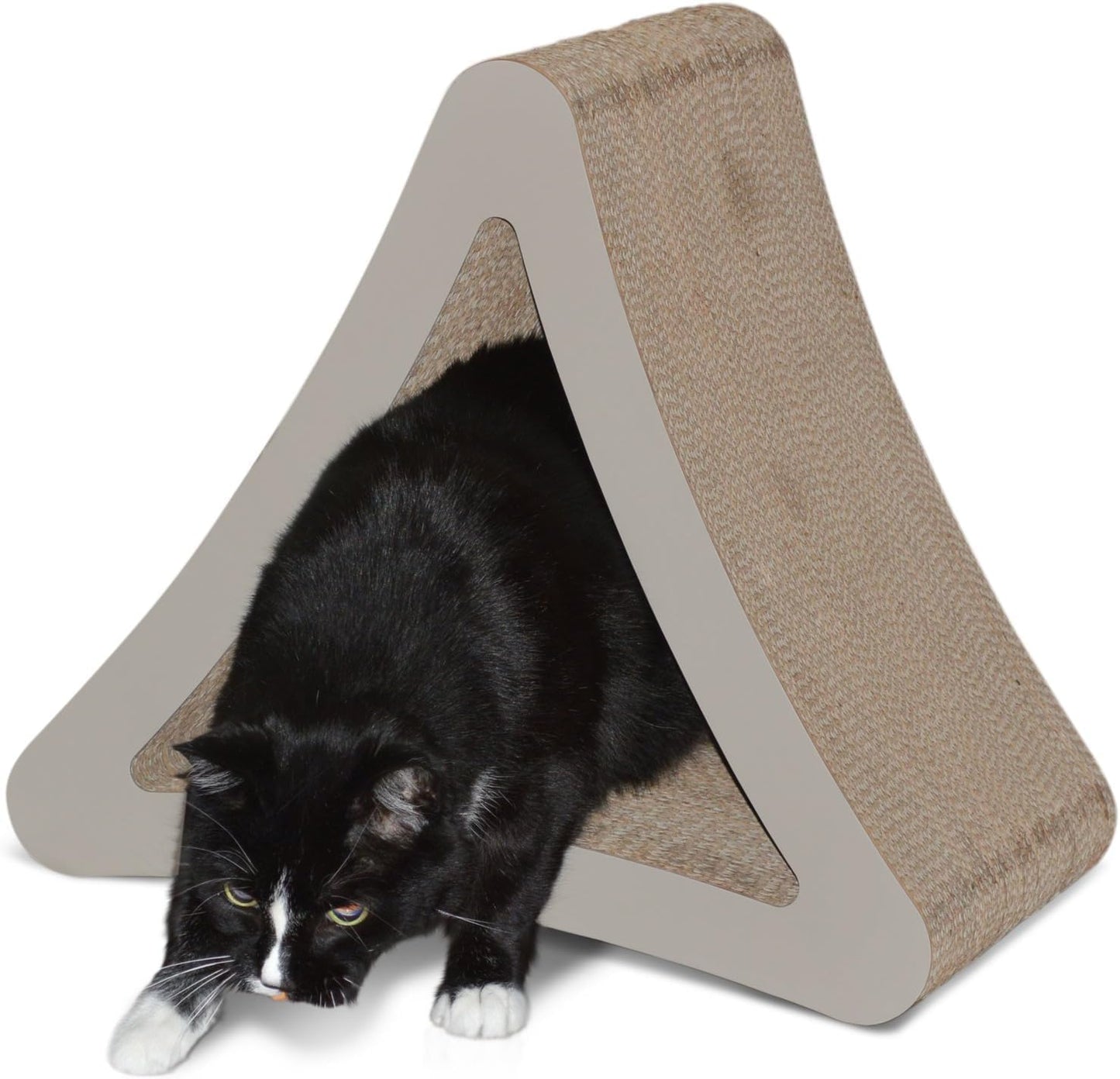 3-Sided Vertical Cat Scratching Post and Perch, 18" X 10.5" X 15.9", Versatile Scratching Pad with 6 Usable Sides, Eco-Friendly 100% Recyclable Cardboard Lounge