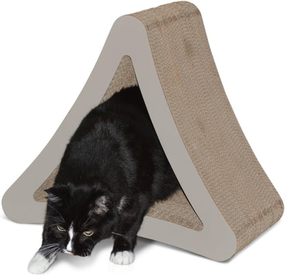 3-Sided Vertical Cat Scratching Post and Perch, 18" X 10.5" X 15.9", Versatile Scratching Pad with 6 Usable Sides, Eco-Friendly 100% Recyclable Cardboard Lounge