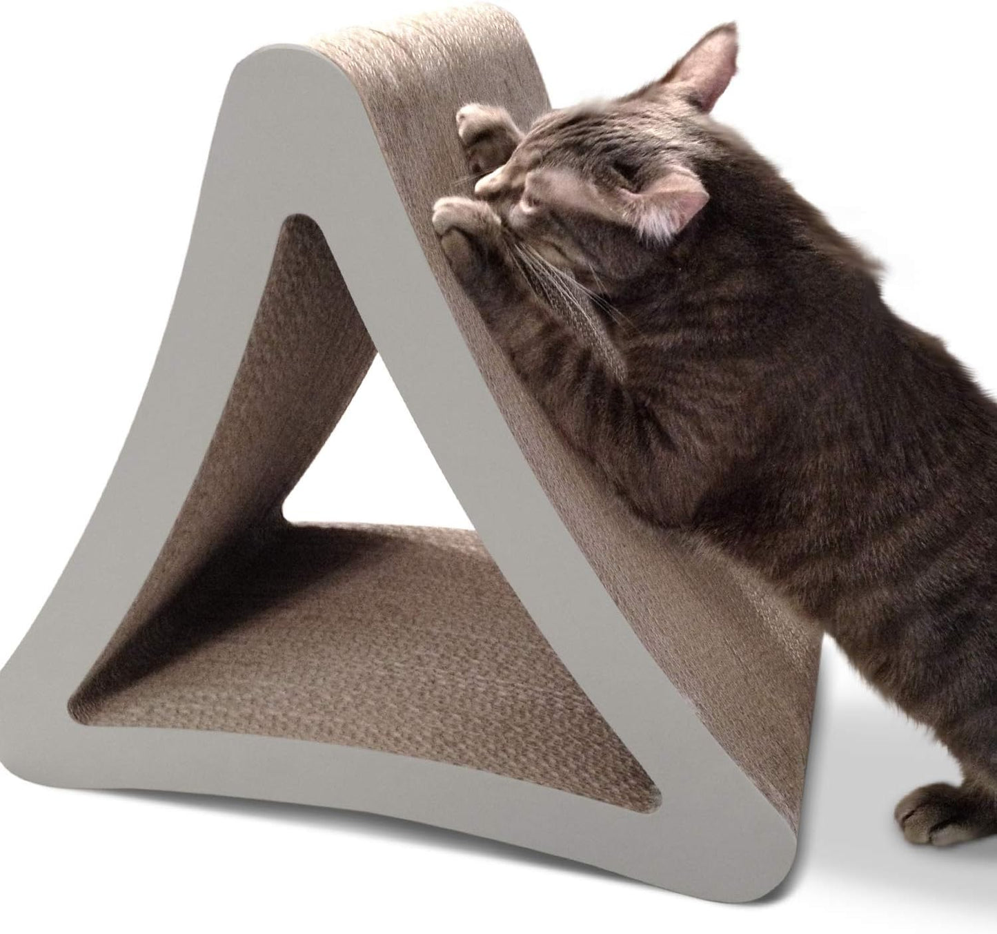 3-Sided Vertical Cat Scratching Post and Perch, 18" X 10.5" X 15.9", Versatile Scratching Pad with 6 Usable Sides, Eco-Friendly 100% Recyclable Cardboard Lounge