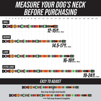 Martingale Dog Collar | Reflective Nylon Adjustable Collar for Large, Medium, and Small Dogs | No Pull Training Collar with Quick Release Buckle