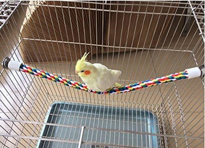 Bird Rope Perches - 21 Inch Bungee Toy for Parrots (Single Pack)