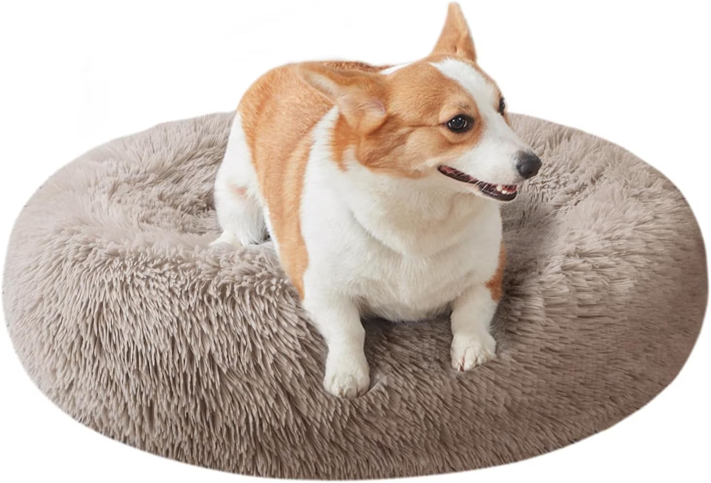 Calming Donut Dog Bed Anti-Anxiety, Self Warming, Cozy Soft Plush round Pet Bed, Ideal for Both Home & Travel, 27"L X 27"W X 8"H