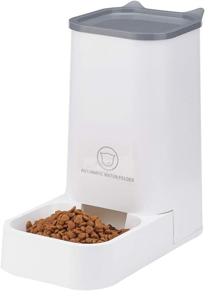 Automatic Pet Feeder and Water Dispenser Set - 1 Gallon Water Capacity and 2.1 Kg Food Capacity, Self-Dispensing System for Cats and Dogs, Made of Durable Polypropylene Material