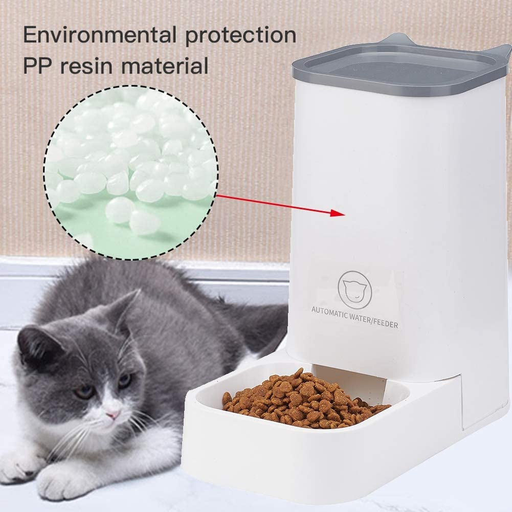 Automatic Pet Feeder and Water Dispenser Set - 1 Gallon Water Capacity and 2.1 Kg Food Capacity, Self-Dispensing System for Cats and Dogs, Made of Durable Polypropylene Material