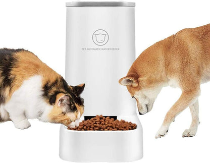 Automatic Pet Feeder and Water Dispenser Set - 1 Gallon Water Capacity and 2.1 Kg Food Capacity, Self-Dispensing System for Cats and Dogs, Made of Durable Polypropylene Material