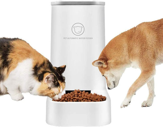 Automatic Pet Feeder and Water Dispenser Set - 1 Gallon Water Capacity and 2.1 Kg Food Capacity, Self-Dispensing System for Cats and Dogs, Made of Durable Polypropylene Material