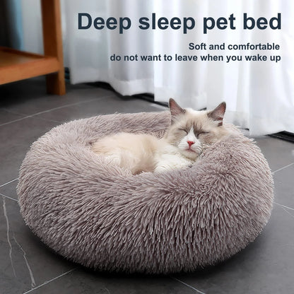 Calming Donut Dog Bed Anti-Anxiety, Self Warming, Cozy Soft Plush round Pet Bed, Ideal for Both Home & Travel, 27"L X 27"W X 8"H